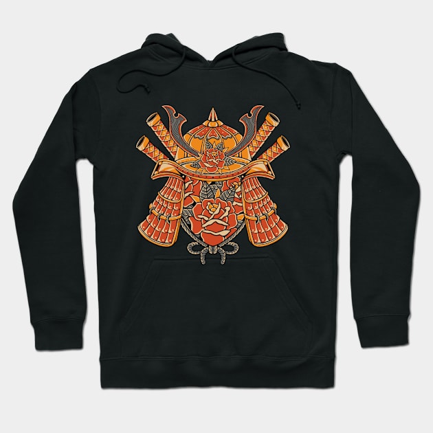 helmet rose samurai Hoodie by creaviday